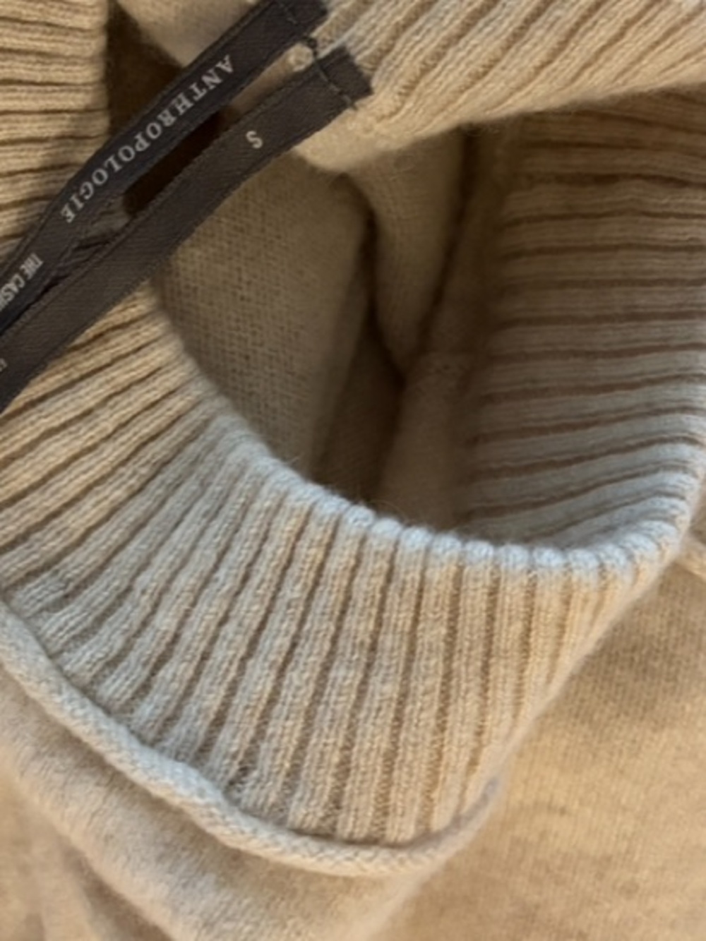 Anthropologie The Goldie Crew-Neck Cashmere Sweater Short Sleeve Ivory Small - Picture 11 of 12